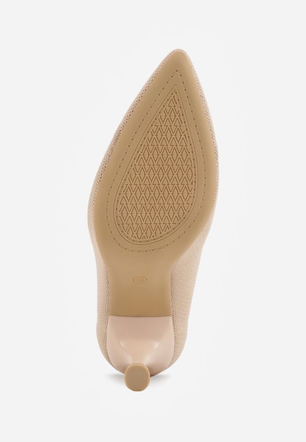 Born2be - Ciemnobeżowe Szpilki VICES z Dzianiny z Amortyzującą Wkładką i Miękkim Zapiętkiem Naviane. Okazja: na spotkanie biznesowe, na co dzień. Kolor: beżowy. Materiał: dzianina. Sezon: lato. Obcas: na szpilce. Styl: biznesowy, casual