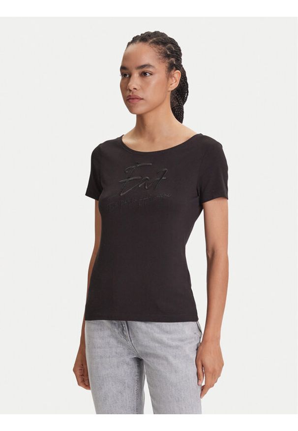 EA7 Emporio Armani T-Shirt 7W000184 AF10373 UC001 Czarny Regular Fit. Kolor: czarny. Materiał: bawełna