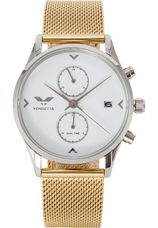 Zegarek Vendetta Zegarek damski Silver Lake white/gold mesh VE1058 uniwersalny. Materiał: mesh