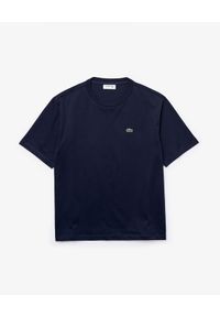 Lacoste - LACOSTE - Bawełniany t-shirt z haftem krokodyla. Kolor: niebieski. Materiał: bawełna. Wzór: haft. Styl: elegancki #2