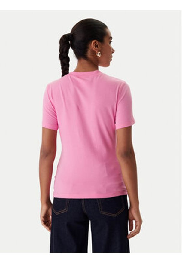 Versace Jeans Couture T-Shirt 80HAHT02 CJ03T Różowy Slim Fit. Kolor: różowy. Materiał: bawełna
