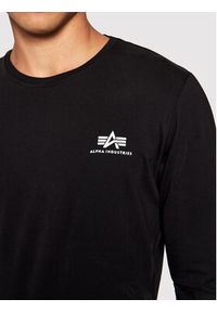 Alpha Industries Longsleeve Basic Small Logo 198517 Czarny Regular Fit. Kolor: czarny. Materiał: bawełna. Długość rękawa: długi rękaw #4