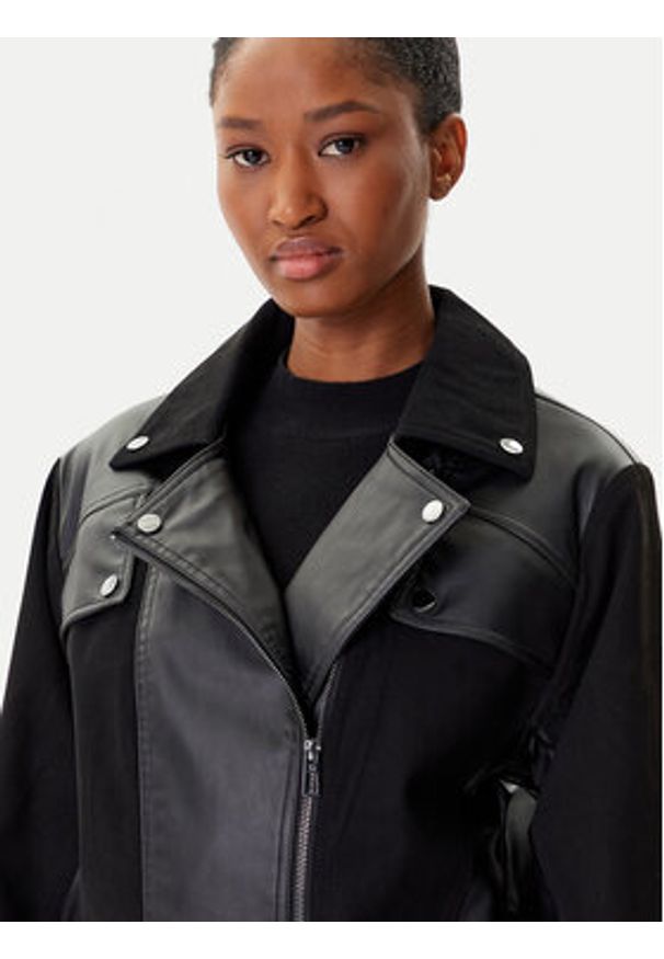 Desigual Kurtka z imitacji skóry Motor 25WWEW53 Czarny Regular Fit. Kolor: czarny. Materiał: skóra