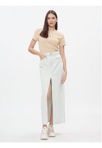 Calvin Klein Jeans T-Shirt J20J222687 Beżowy Regular Fit. Kolor: beżowy. Materiał: bawełna