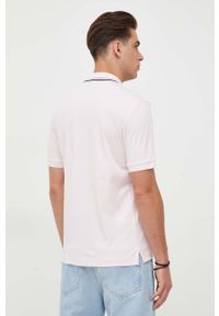 BOSS polo bawełniane kolor różowy gładki. Typ kołnierza: polo. Kolor: różowy. Materiał: bawełna. Długość: krótkie. Wzór: gładki #5