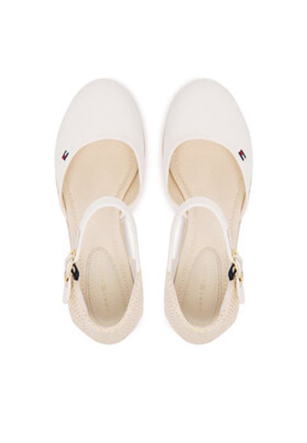 TOMMY HILFIGER - Tommy Hilfiger Espadryle Mid Wedge Espad Closed Toe FW0FW09233 Écru. Materiał: materiał