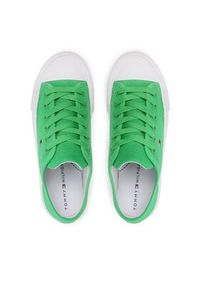 TOMMY HILFIGER - Tommy Hilfiger Trampki Low Cut Lace-Up Sneaker T3A9-32677-0890 Zielony. Kolor: zielony. Materiał: materiał #7