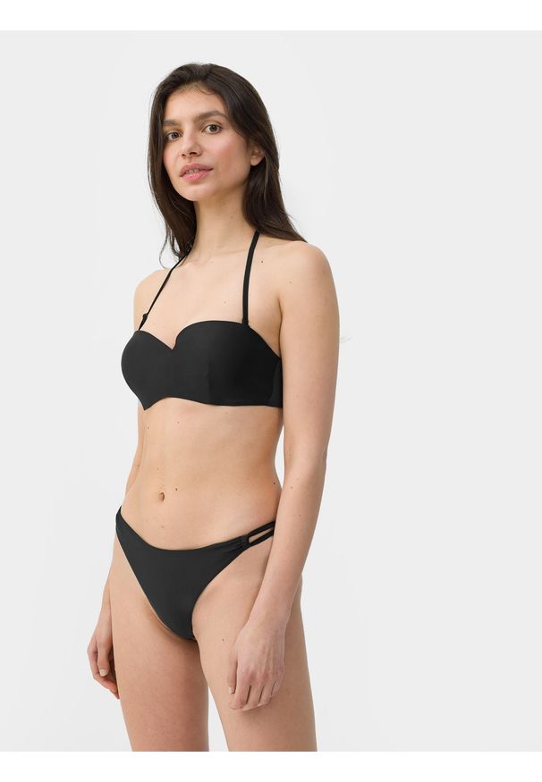 4f - 4F Góra od bikini z materiałów z recyklingu damska L. Kolor: czarny. Materiał: materiał