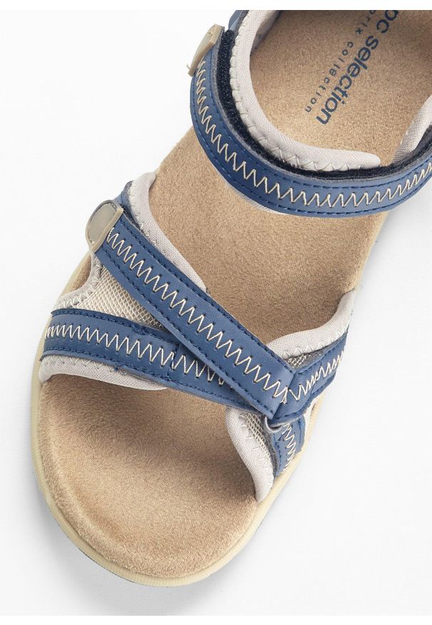 bonprix - Sandały trekkingowe. Zapięcie: rzepy. Kolor: niebieski