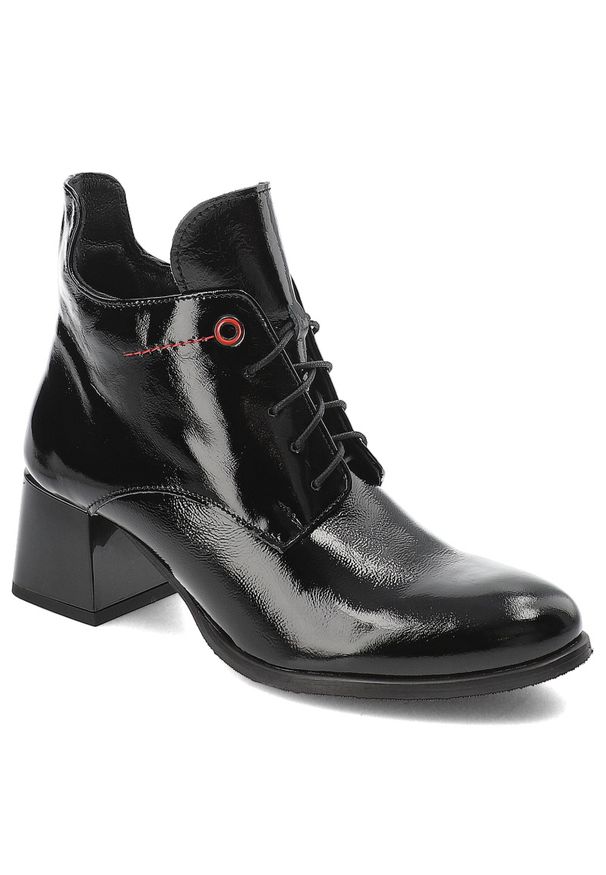 Czarne Botki Armodo Stylowe Obuwie Damskie. Kolor: czarny. Materiał: materiał. Styl: elegancki