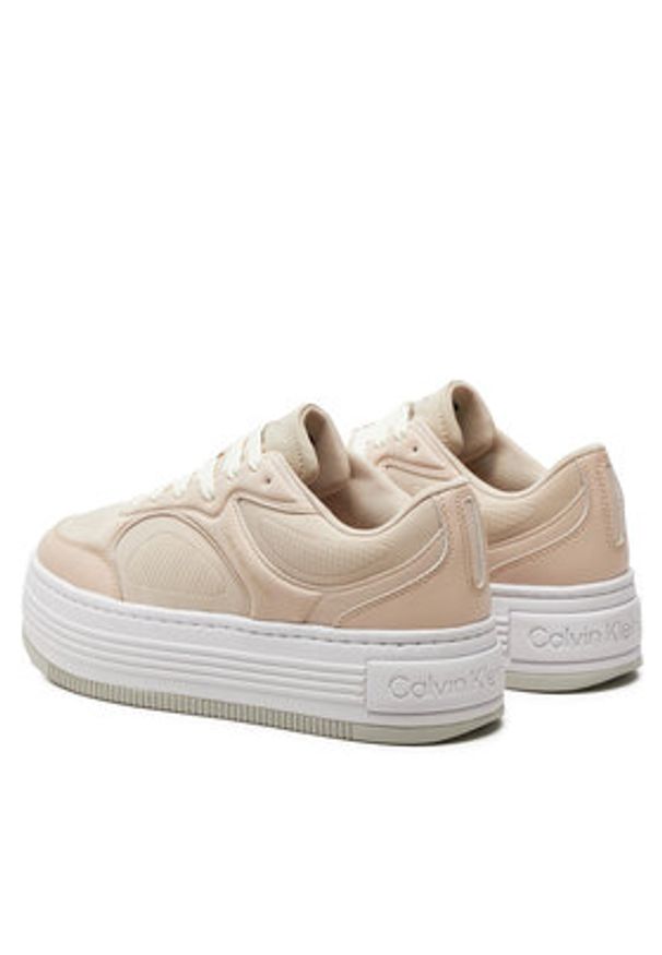Calvin Klein Jeans Sneakersy Bold Platf Low Lace Mix In Mtl YW0YW01471 Różowy. Kolor: różowy. Materiał: materiał