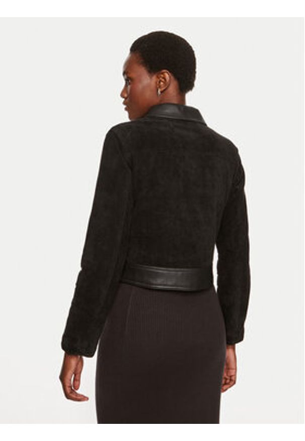 Sisley Kurtka z imitacji skóry 262TLN04J Czarny Regular Fit. Kolor: czarny. Materiał: skóra