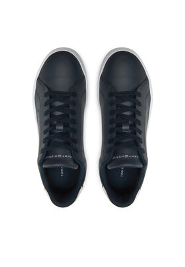TOMMY HILFIGER - Tommy Hilfiger Sneakersy Th Court Lth Detail Ess FM0FM05367 Granatowy. Kolor: niebieski. Materiał: skóra