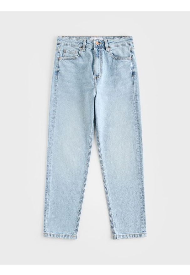Reserved - Jeansy mom fit - niebieski. Kolor: niebieski