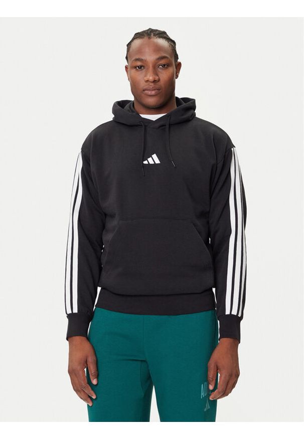 Adidas - adidas Bluza Essentials 3-Stripes JE6297 Czarny Regular Fit. Kolor: czarny. Materiał: bawełna