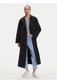 TOMMY HILFIGER - Tommy Hilfiger Trencz WW0WW45632 Czarny Oversize. Kolor: czarny. Materiał: syntetyk #3