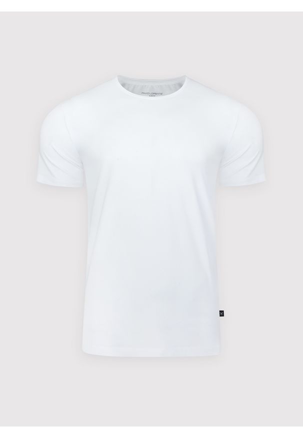 Pako Lorente - PAKO LORENTE – Biały gładki T-shirt Basic. Kolor: biały. Materiał: elastan, bawełna. Długość rękawa: krótki rękaw. Długość: krótkie. Wzór: gładki. Styl: klasyczny