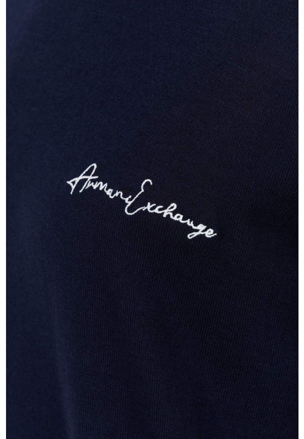 Armani Exchange - ARMANI EXCHANGE Granatowy męski sweter Jumpers, Rozmiar XL. Kolor: niebieski