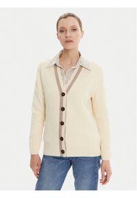 GANT - Gant Kardigan 4805343 Écru Regular Fit. Materiał: bawełna