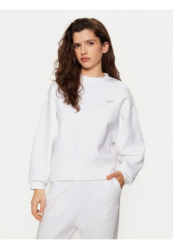 Lacoste Bluza SF5614 Biały Oversize. Kolor: biały. Materiał: bawełna