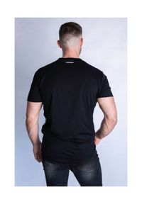 DSQUARED2 T-shirt męski, czarny z nadrukiem ,,caten twins, Rozmiar M. Kolor: czarny. Materiał: bawełna, prążkowany. Wzór: nadruk #4