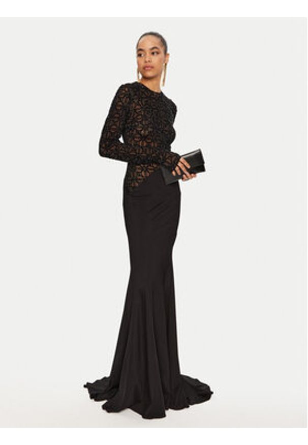 Elisabetta Franchi Sukienka wieczorowa Red Carpet AB65947E2 Czarny Regular Fit. Kolor: czarny. Materiał: syntetyk. Styl: wizytowy