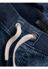 Ombre Clothing - Spodnie męskie marmurkowe JOGGERY z przeszyciami - niebieskie V1 OM-PADJ-0108 - XXL. Kolor: niebieski. Materiał: jeans, bawełna, poliester #8
