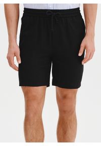 Pako Lorente - PAKO LORENTE - Czarne spodenki męskie z lnem. Okazja: na co dzień. Kolor: czarny. Materiał: len. Sezon: lato. Styl: casual #8