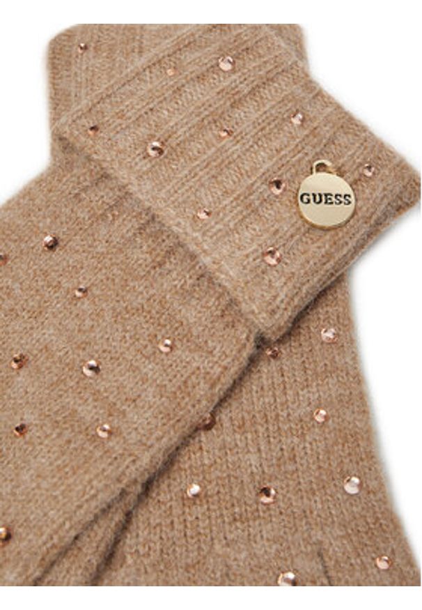 Guess Rękawiczki Damskie AW5215 POL02 Beżowy. Kolor: beżowy. Materiał: materiał