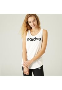 Koszulka bez rękawów damska Adidas Gym & Pilates. Kolor: biały. Materiał: bawełna. Długość rękawa: bez rękawów. Sport: joga i pilates #1