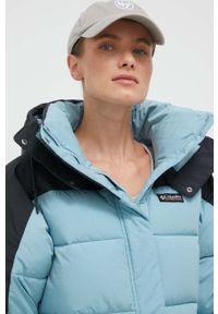 columbia - Columbia kurtka damska kolor niebieski zimowa. Kolor: niebieski. Materiał: włókno, materiał. Sezon: zima #6