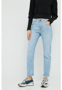 Sisley jeansy damskie high waist. Okazja: na co dzień. Stan: podwyższony. Kolor: niebieski. Styl: casual #4