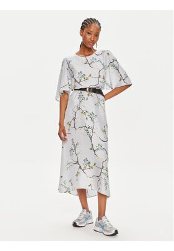 Munthe Sukienka letnia Omaoma 242131024218 Niebieski Regular Fit. Kolor: niebieski. Materiał: jedwab. Sezon: lato