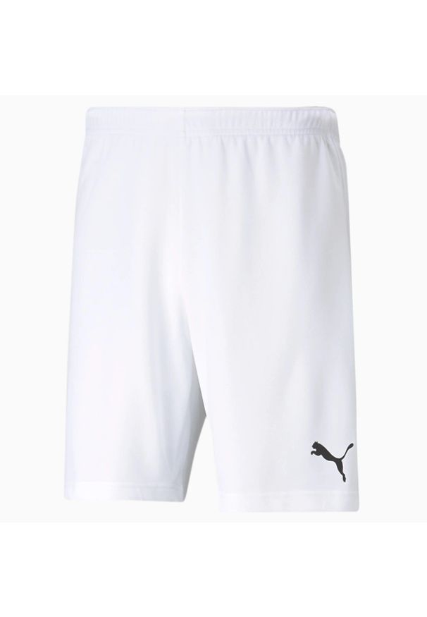 Spodenki Puma teamRISE białe. Kolor: biały, wielokolorowy, czarny. Materiał: poliester. Długość: krótkie. Sport: fitness