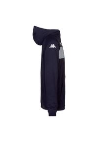 Bluza z kapturem dla dzieci Kappa Daccio. Typ kołnierza: kaptur. Kolor: szary, niebieski, wielokolorowy. Wzór: kolorowy. Sport: joga i pilates