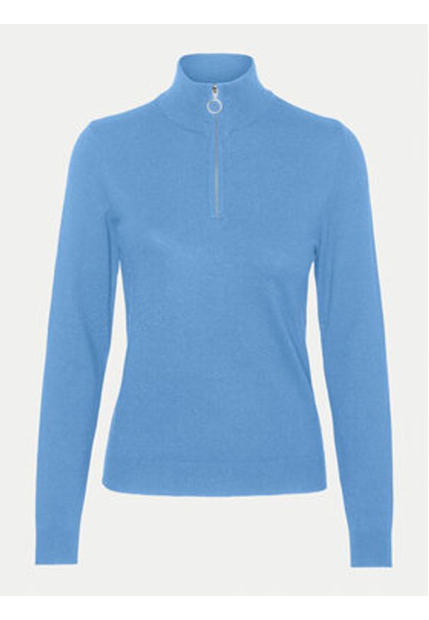 Vero Moda Sweter Happiness 10317993 Niebieski Slim Fit. Kolor: niebieski. Materiał: wiskoza, syntetyk