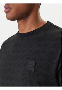 Karl Lagerfeld - KARL LAGERFELD T-Shirt 755077 561251 Czarny Regular Fit. Typ kołnierza: dekolt w karo. Kolor: czarny. Materiał: bawełna #5