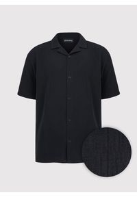 Pako Lorente - Bawełniana koszula męska w kolorze czarnym. Okazja: na co dzień. Kolor: czarny. Materiał: bawełna. Długość rękawa: krótki rękaw. Długość: krótkie. Sezon: lato. Styl: casual #7