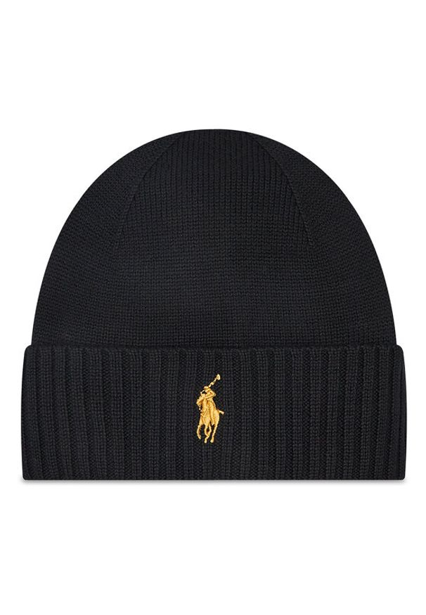 Polo Ralph Lauren Czapka 710886137008 Czarny. Kolor: czarny. Materiał: wełna, materiał