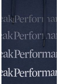 Peak Performance Bluza męska kolor granatowy z kapturem gładka. Typ kołnierza: kaptur. Kolor: niebieski. Materiał: bawełna, dzianina. Wzór: gładki, nadruk #3