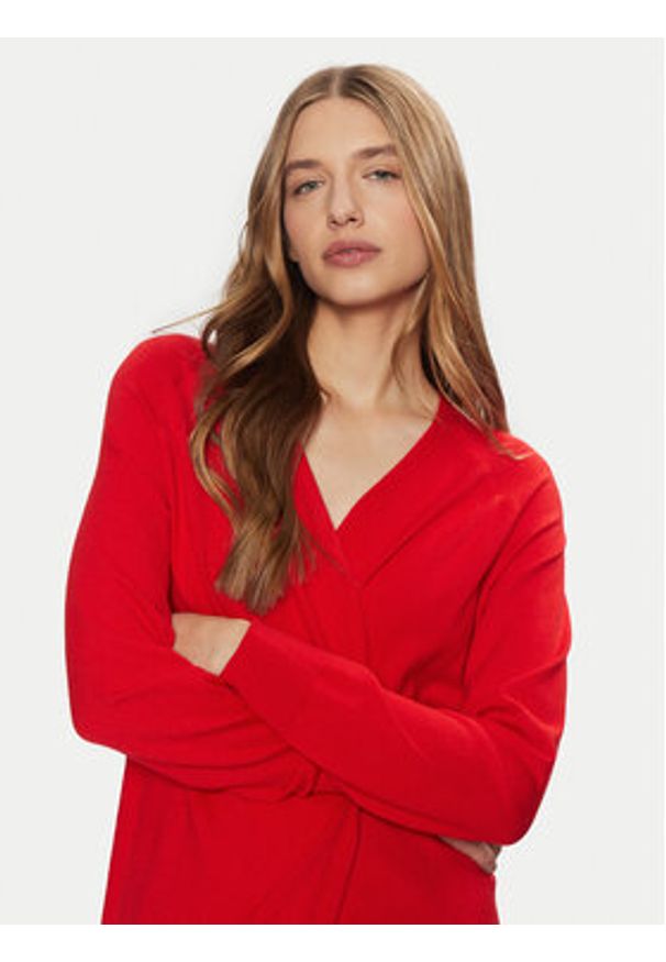 Pieces Kardigan Natalie 17156644 Czerwony Loose Fit. Kolor: czerwony. Materiał: syntetyk