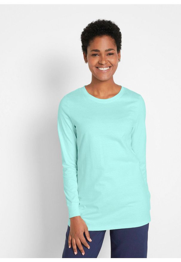 bonprix - Długa koszulka z okrągłym dekoltem i długim rękawem (zestaw 5 szt.). Kolor: różowy. Długość rękawa: długi rękaw. Długość: długie