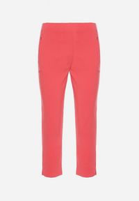 Born2be - Różowe Spodnie o Długości 3/4 z Elastyczną Gumką w Pasie i Wiązaniem Cidasara. Kolor: różowy