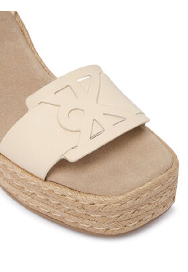 Calvin Klein Espadryle Wedge Espad 70 Embl Lth HW0HW02897 Beżowy. Kolor: beżowy. Materiał: skóra