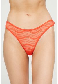 Calvin Klein Underwear figi kolor czerwony transparentne. Kolor: czerwony