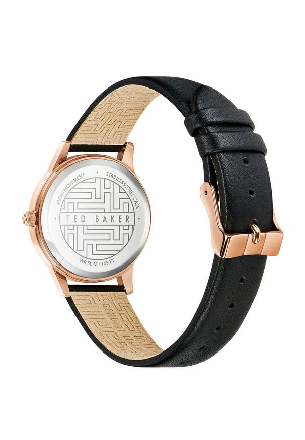 Ted Baker Zegarek damski kolor czarny. Kolor: czarny. Materiał: materiał, skóra