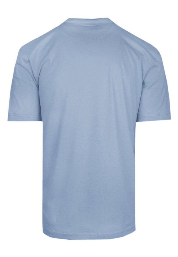 Męski T-Shirt na Stójce - Brave Soul - Niebieski. Okazja: na co dzień. Typ kołnierza: kołnierzyk stójkowy. Kolor: niebieski. Materiał: bawełna. Sezon: wiosna, lato. Styl: casual