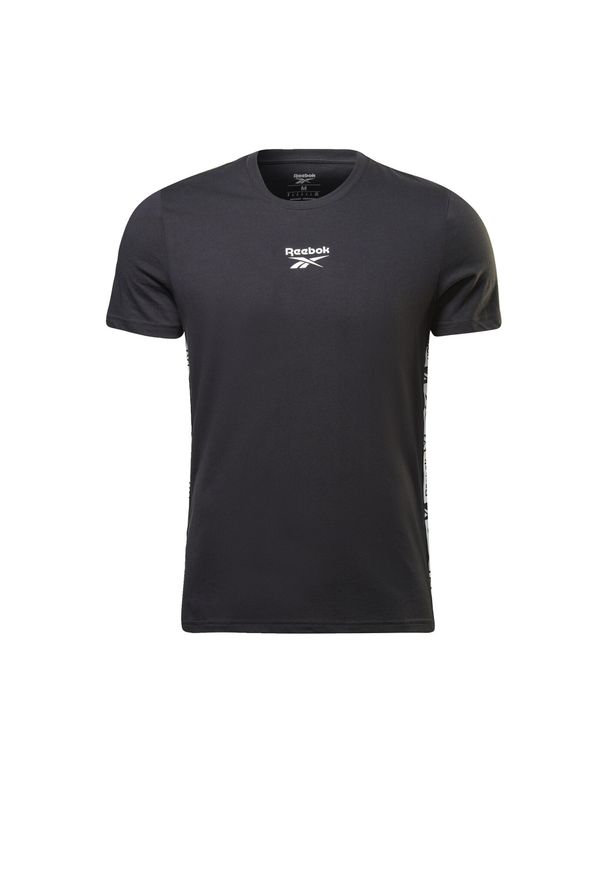 Koszulka Reebok Identity Tape. Kolor: czarny. Długość rękawa: krótki rękaw. Długość: krótkie. Sport: fitness