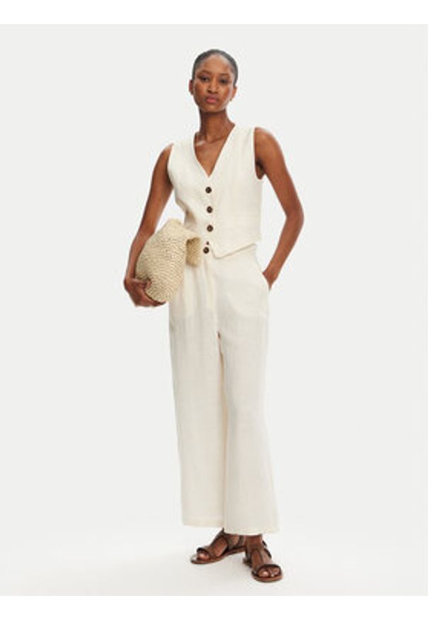 Marella Kuloty Silvana 2515131022 Écru Regular Fit. Materiał: len