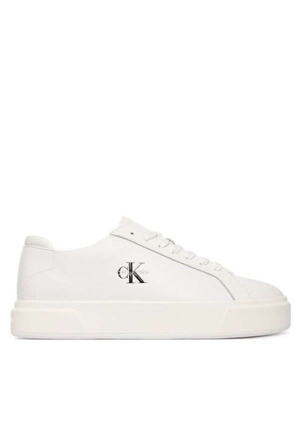 Calvin Klein Sneakersy Basket Cupsole Laceup Lth Ml YM0YM01460 Biały. Kolor: biały. Materiał: skóra